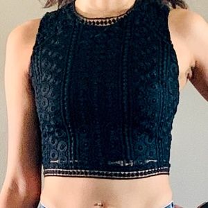 Abercrombie Black Crop Top